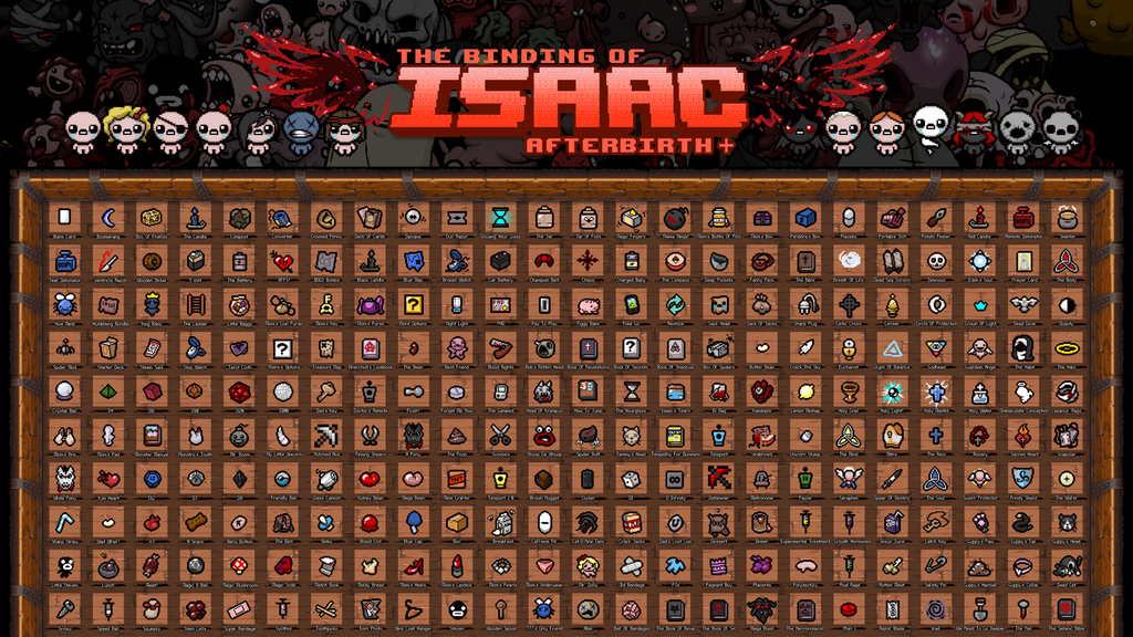 Isaac Shop The Binding of Isaac Afterbirth+ Items and Trinkets Poster – Nicalis ...